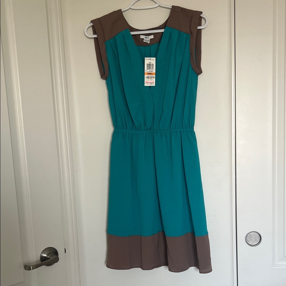 Bar III Teal and Brown Midi Dress
